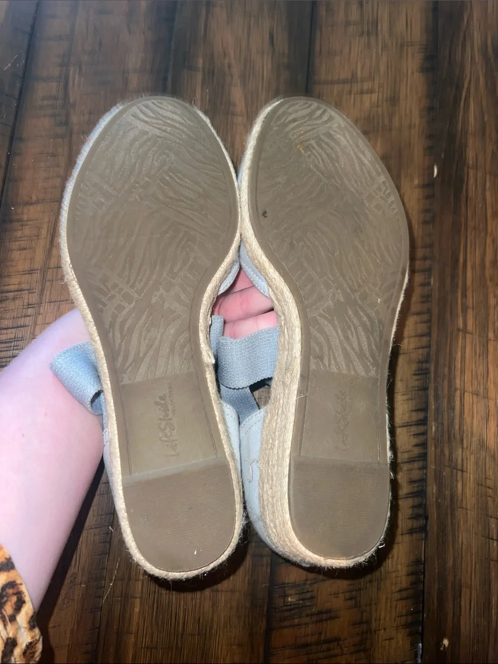 LifeStride Kascade Canvas Cross-Strap Wedge Espadrilles Blue/~size~ 10~
